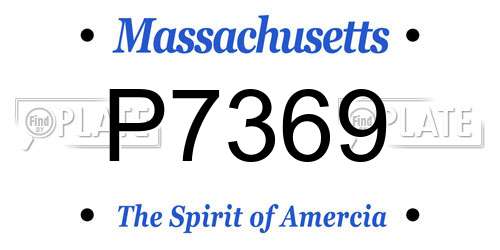 P7369 Massachusetts License Plate