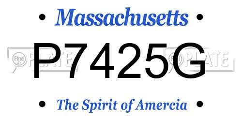P7425G Massachusetts License Plate