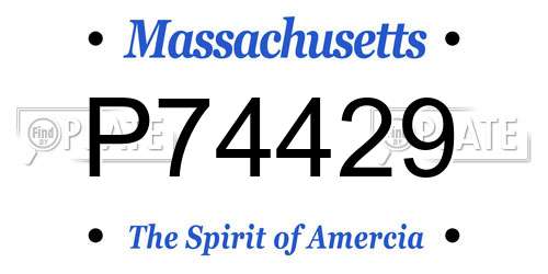 P74429 Massachusetts License Plate