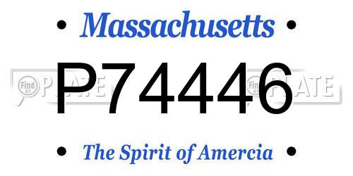 P74446 Massachusetts License Plate