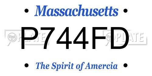P744FD Massachusetts License Plate
