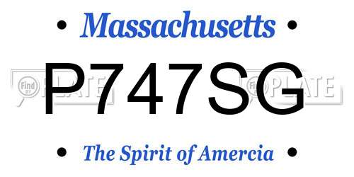 P747SG Massachusetts License Plate