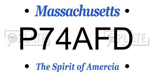 P74AFD Massachusetts License Plate