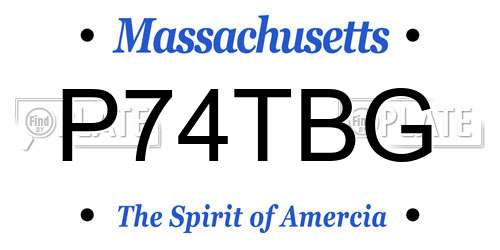 P74TBG Massachusetts License Plate