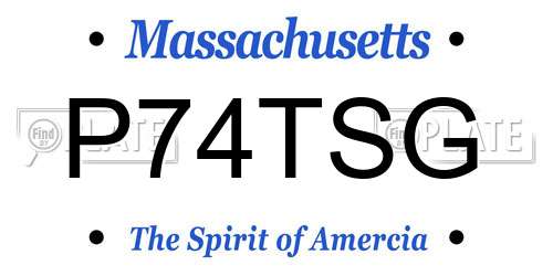 P74TSG Massachusetts License Plate