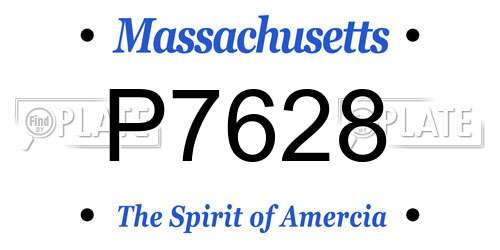 P7628 Massachusetts License Plate