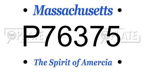 P76375 Massachusetts License Plate
