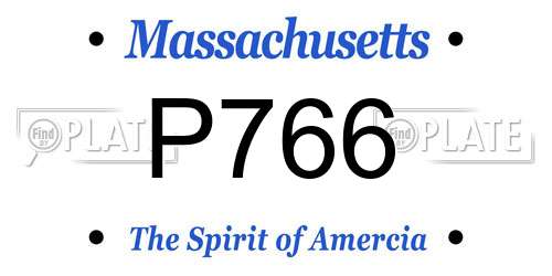 P766 Massachusetts License Plate