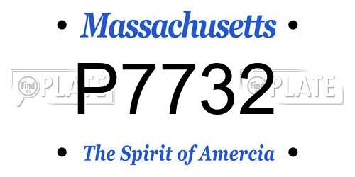 P7732 Massachusetts License Plate