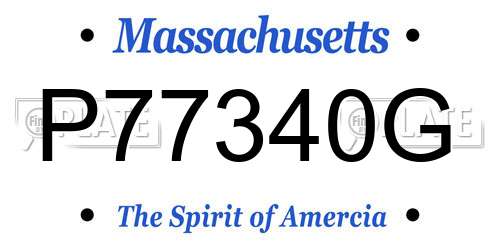 P77340G Massachusetts License Plate