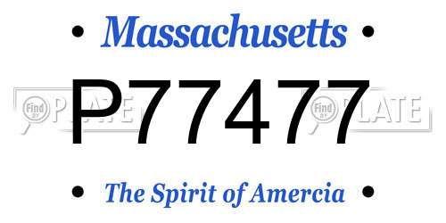 P77477 Massachusetts License Plate
