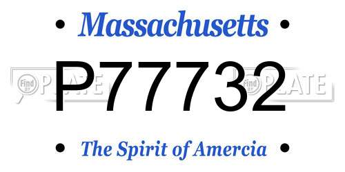 P77732 Massachusetts License Plate
