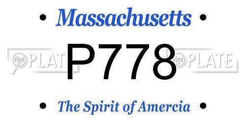 P778 Massachusetts License Plate