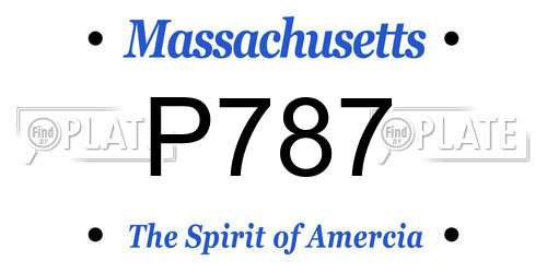 P787 Massachusetts License Plate
