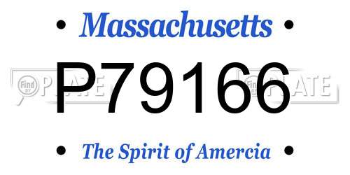 P79166 Massachusetts License Plate