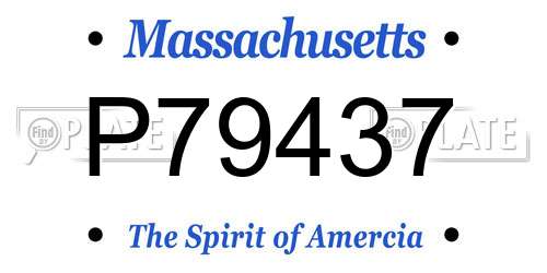P79437 Massachusetts License Plate
