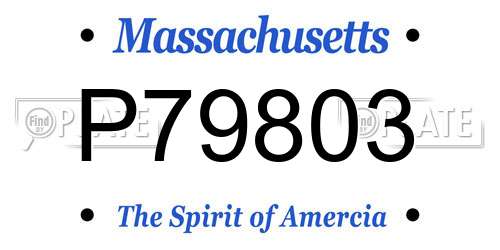P79803 Massachusetts License Plate
