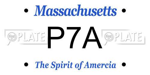 P7A Massachusetts License Plate