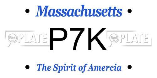 P7K Massachusetts License Plate