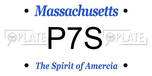P7S Massachusetts License Plate
