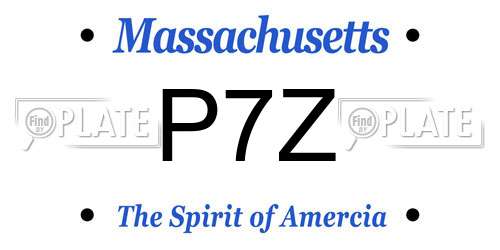 P7Z Massachusetts License Plate