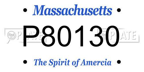 P80130 Massachusetts License Plate