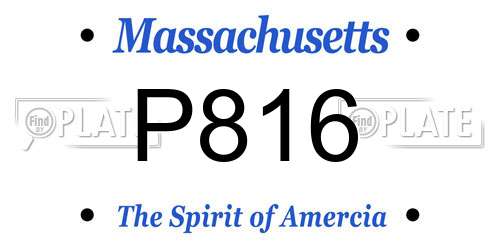 P816 Massachusetts License Plate
