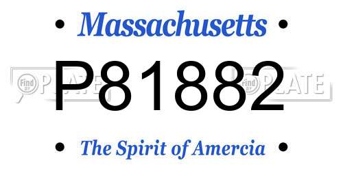 P81882 Massachusetts License Plate