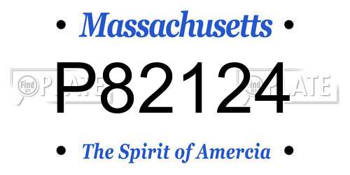 P82124 Massachusetts License Plate