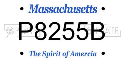 P8255B Massachusetts License Plate
