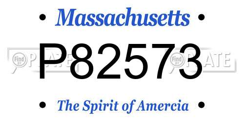 P82573 Massachusetts License Plate
