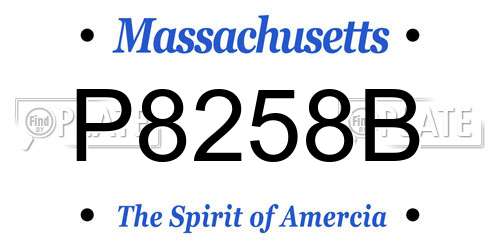 P8258B Massachusetts License Plate