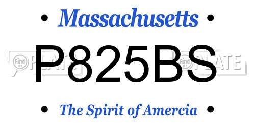 P825BS Massachusetts License Plate