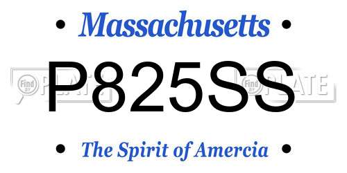 P825SS Massachusetts License Plate