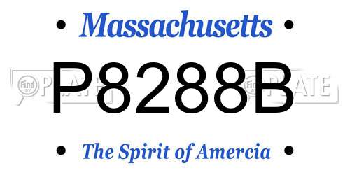 P8288B Massachusetts License Plate
