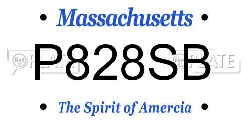 P828SB Massachusetts License Plate