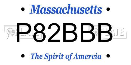 P82BBB Massachusetts License Plate