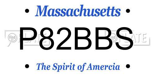 P82BBS Massachusetts License Plate