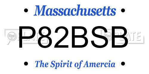 P82BSB Massachusetts License Plate