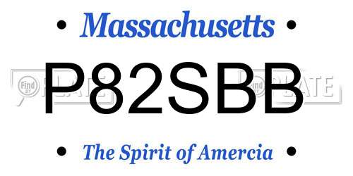 P82SBB Massachusetts License Plate