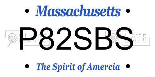P82SBS Massachusetts License Plate