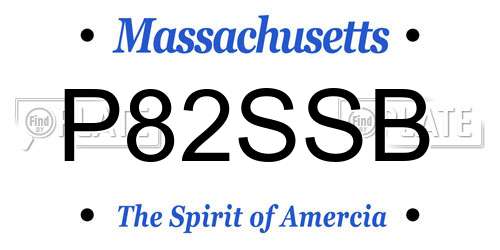 P82SSB Massachusetts License Plate