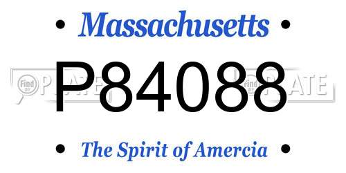 P84088 Massachusetts License Plate