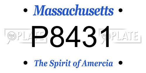 P8431 Massachusetts License Plate