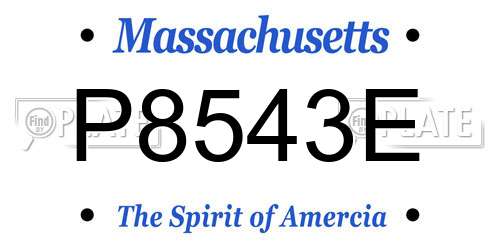 P8543E Massachusetts License Plate