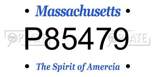P85479 Massachusetts License Plate