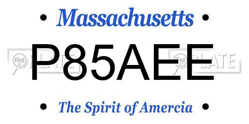 P85AEE Massachusetts License Plate