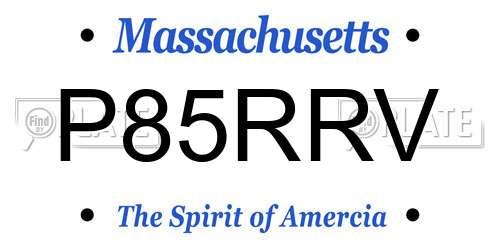 P85RRV Massachusetts License Plate