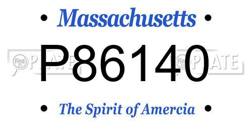 P86140 Massachusetts License Plate