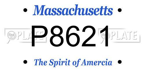 P8621 Massachusetts License Plate